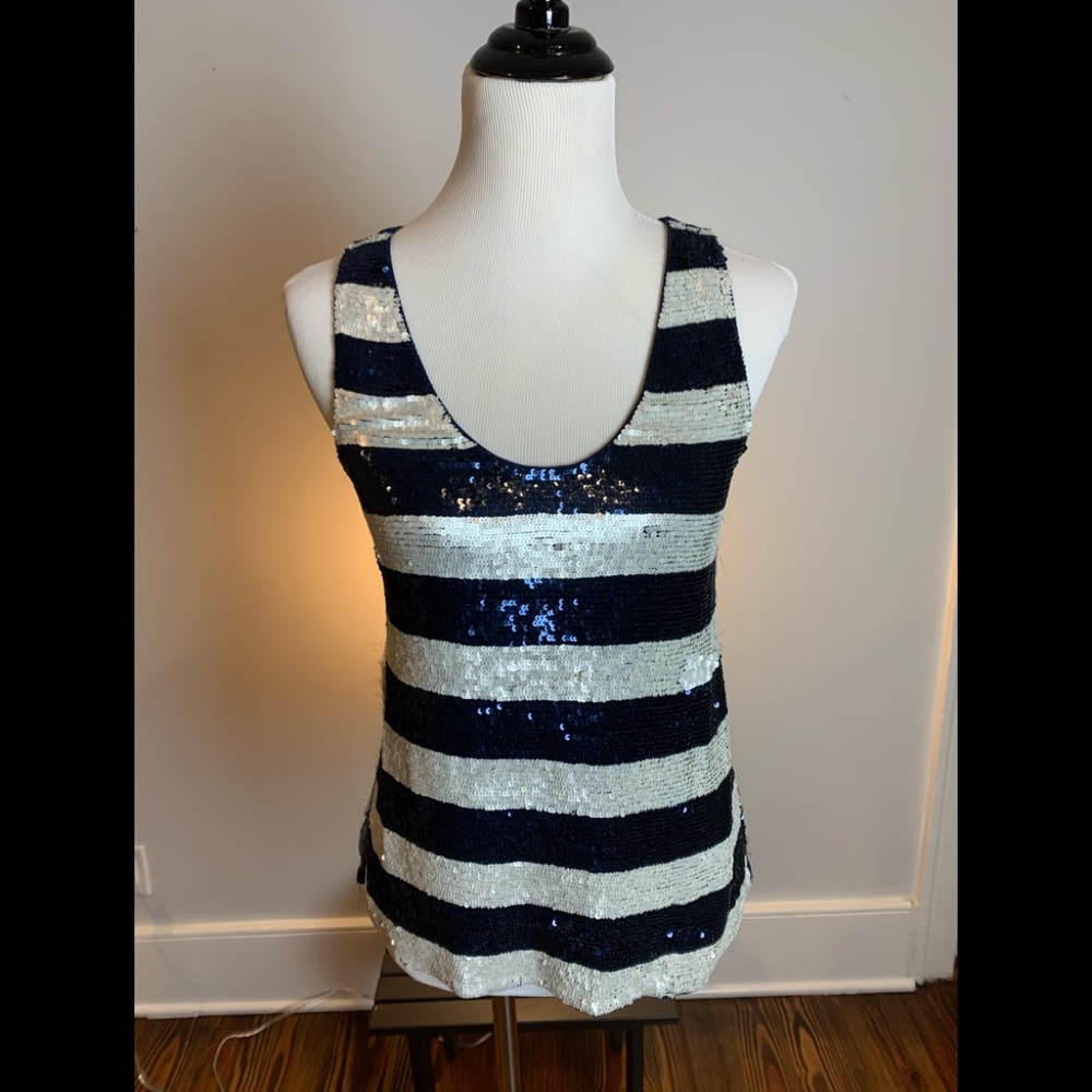 Sequin-Striped Top
